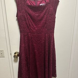 Burgundy lace dress